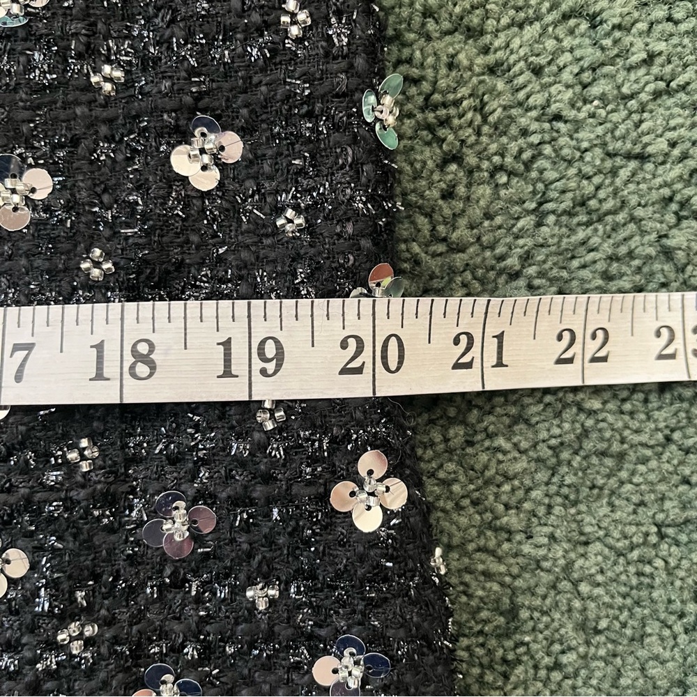 Storia Sequin Tweed Clovers Flowers Side Slit Mini Party Dress Size Large - Picture 14 of 16